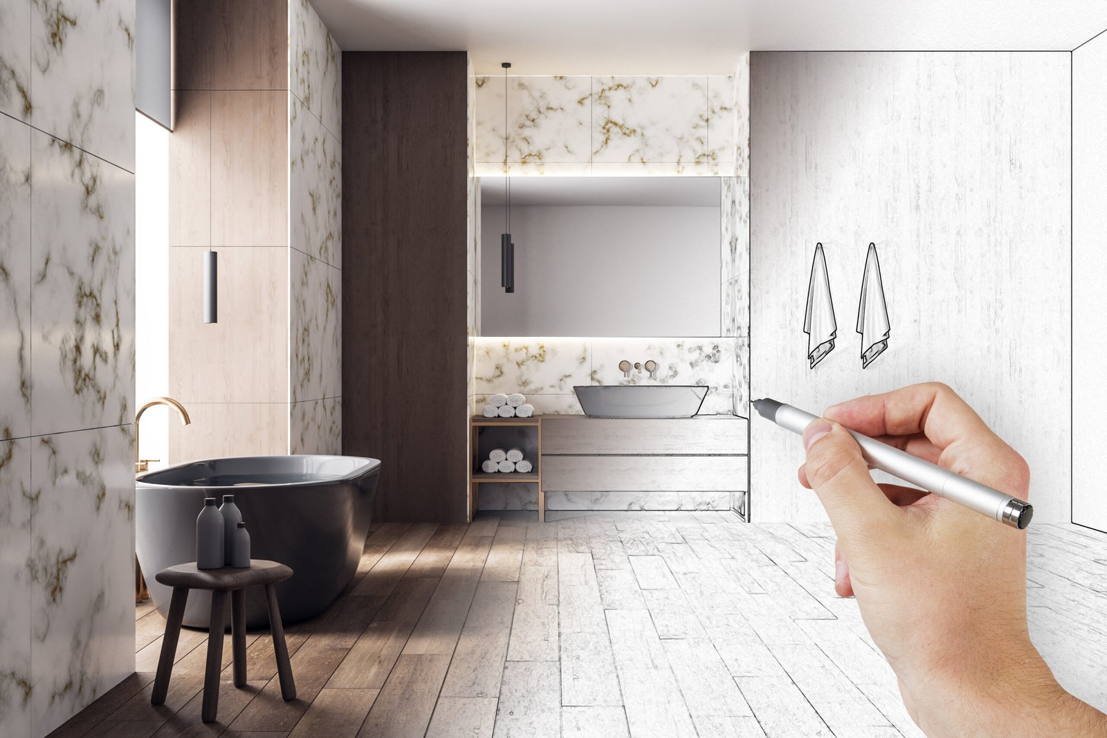 Bathroom layout and complete renovation