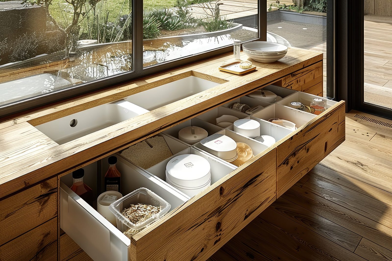 Custom kitchen cabinetry and storage