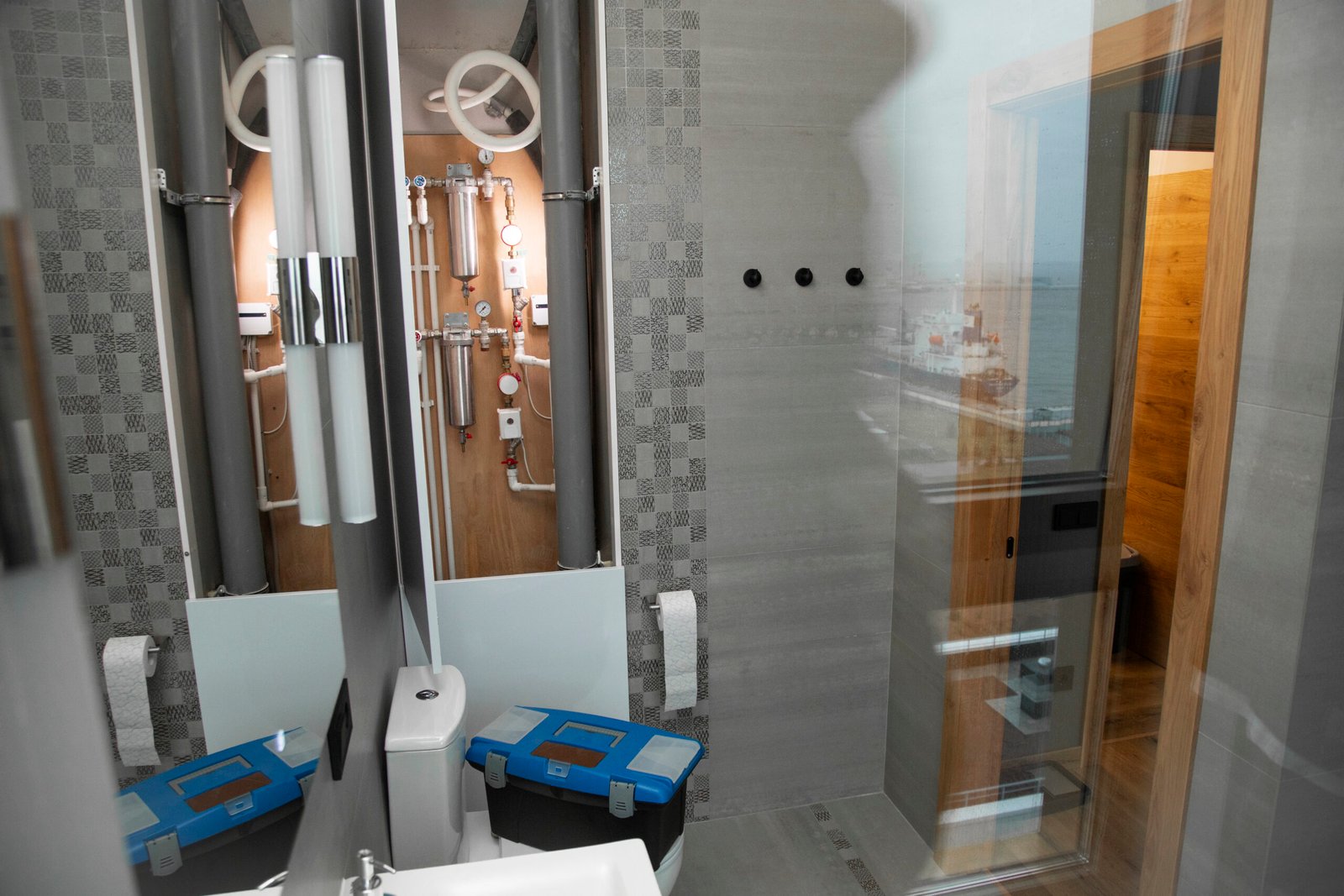 Bathroom remodeling work in progress